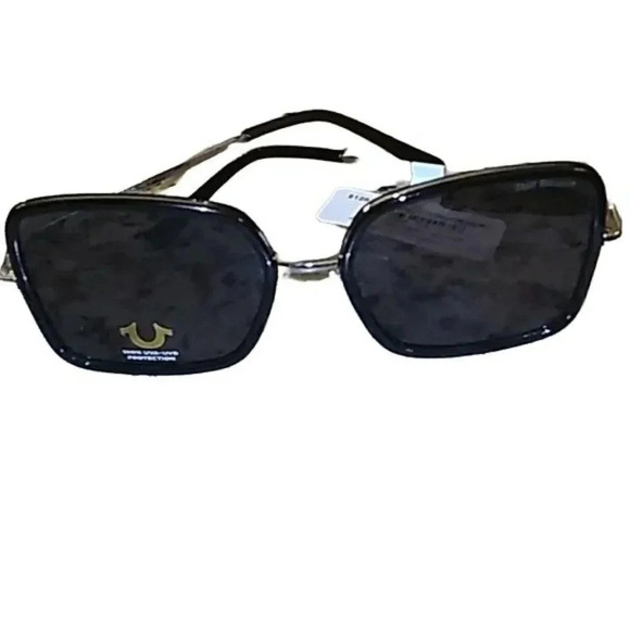 True Religion Black Oversized Square Sunglasses